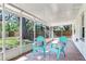 Charming screened porch with bright chairs and views of the private yard, creating a relaxing retreat at 303 Suzette Dr, Brandon, FL 33511