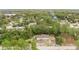 Aerial shot featuring a home surrounded by a dense forest, highlighting the privacy and natural setting at 12651 Tinley Rd, New Port Richey, FL 34654