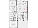 Detailed floor plan showing the layout of the first floor with a kitchen, great room, and primary suite at 33960 Anchor Light Ln, Wesley Chapel, FL 33543