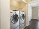 Well-equipped laundry room featuring modern appliances and storage space at 4405 Tuscan Loon Dr, Tampa, FL 33619
