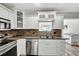 Well-appointed kitchen showcasing white cabinetry, stainless steel appliances, and brick backsplash at 4716 Gazania St, New Port Richey, FL 34652