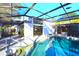 Enclosed pool area with turquoise water and ample space for relaxing and entertaining at 7990 42Nd N St, Pinellas Park, FL 33781