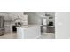 Bright kitchen featuring a large island, stainless steel appliances, and modern countertops at 915 Brittany Park Blvd, Tarpon Springs, FL 34689