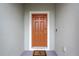 A close up view of the brown front door to a home at 11745 Brighton Knoll Loop, Riverview, FL 33579