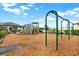 Community playground with swings, slides, and a rock-climbing feature at 35530 Shade Fern Ln, Zephyrhills, FL 33541