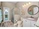 Bathroom featuring an exterior door to the pool with a glass enclosed shower at 632 Addison Ne Dr, St Petersburg, FL 33716