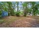 Large backyard with mature trees and a storage shed at 9811 Memorial Hwy, Tampa, FL 33615