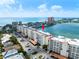 Beautiful aerial view of the condo complex, highlighting its proximity to the beach and Intracoastal waterway at 17735 Gulf Blvd # 204, Redington Shores, FL 33708