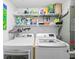 Efficient laundry room featuring a washer, dryer, and ample shelving for storage at 3301 Bayshore Blvd # 1806C, Tampa, FL 33629