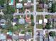 An overhead view shows a neighborhood; the house has a circular driveway, pool, and fenced yard at 4581 21St N Ave, St Petersburg, FL 33713