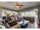 The living room with an open view to the kitchen and Florida room beyond at 4617 Cloverlawn Dr, Tampa, FL 33624