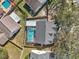 Aerial view of a backyard that features a fenced in pool area at 4710 69Th E Ct, Palmetto, FL 34221