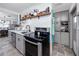 Modern kitchen boasts stainless steel appliances, sleek gray cabinetry, and a seamless design at 4925 16Th N Ave, St Petersburg, FL 33710