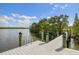 Charming waterfront dock with ladder, providing access to tranquil waters and scenic views at 520 Wheaton Trent Pl, Tampa, FL 33619
