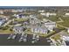 Beautiful aerial view of waterfront condos with boat docks available to residents and community at 5722 Biscayne Ct # 308, New Port Richey, FL 34652