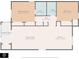 Detailed floor plan showcasing the layout of the Primary bedroom, bathrooms, living room, and kitchen at 8640 Tahoe Ct # 16, Tampa, FL 33614