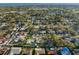 An aerial photo presents a densely populated residential area, with small lakes, and winding streets at 1015 55Th S Ave, St Petersburg, FL 33705