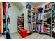 Spacious walk-in closet with ample shelving and storage, perfect for organizing clothing and accessories at 11257 Egeria Dr, Odessa, FL 33556