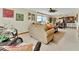 Open concept living room with views to the kitchen at 1400 Gulf Blvd # 204, Clearwater Beach, FL 33767