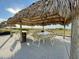 Tiki hut featuring tables and chairs with beach views at 1400 Gulf Blvd # 204, Clearwater Beach, FL 33767