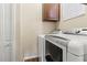 Modern laundry room featuring updated appliances, providing efficiency and convenience at 18855 Hampstead Heath Ct, Land O Lakes, FL 34638
