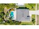 Stunning aerial view of a home with a pool and lush tropical landscaping at 5909 Canton S St, St Petersburg, FL 33712