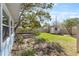 Open backyard showcasing a shed and light blue house, ideal for gardening and outdoor enjoyment at 930 40Th Ne Ave, St Petersburg, FL 33703