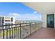 Spacious balcony with a beautiful view of the bay and surrounding cityscape at 1430 Gulf Blvd # 603, Clearwater Beach, FL 33767