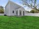 Rear exterior view of a two-story home with a gray exterior, a fenced-in backyard, and porch at 1753 25Th N Ave, St Petersburg, FL 33713