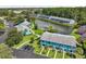 A picturesque community, featuring beautiful landscaping, a tranquil pond, and ample parking at 20890 Negril Ct # 5, Lutz, FL 33558