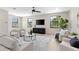 Spacious living room with comfortable seating, a modern coffee table, and bright windows at 2205 16Th N St, St Petersburg, FL 33704