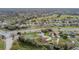 Aerial view of a residential area with well-maintained homes, lush greenery, and a nearby golf course at 3613 Pendleton Way, Land O Lakes, FL 34639