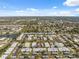 Expansive aerial view of a residential community with lush greenery, a nearby lake, and clear blue skies at 4222 Richmere Dr # 4222, New Port Richey, FL 34652