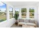 Sunroom featuring an abundance of windows with natural light, and sleek comfortable furniture at 600 26Th S Ave, St Petersburg, FL 33705