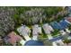 Bird's eye view of homes with screened-in pools, surrounded by mature trees and landscaping at 14115 Lincolnshire Ct, Tampa, FL 33626