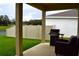 Covered patio with grill and lake view at 8438 Wheat Stone Dr, Zephyrhills, FL 33540