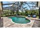 Beautiful screened-in pool with a tranquil spa and comfortable seating surrounded by lush landscaping at 15912 Ternglade Dr, Lithia, FL 33547