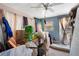 Untidy room full of cardboard boxes, plastic totes, and old furniture at 585 Sky Harbor Dr # 416, Clearwater, FL 33759