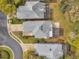 A top down aerial view shows the back of the home with a screened in porch at 16010 Gatwick Ct, Tampa, FL 33647