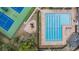 An overhead shot of the community pool, playground, and tennis courts at the clubhouse at 5088 Championship Cup Ln, Spring Hill, FL 34609