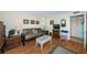 Comfortable living room with updated decor and wood-look flooring at 7405 Bay Island S Dr # 220, South Pasadena, FL 33707