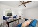 Bright living room with comfortable seating, a ceiling fan, and natural light at 7703 Rockville Ct # 0, New Port Richey, FL 34654
