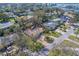An aerial scene displaying homes, neatly manicured lawns, and a circular driveway at 809 Royal Dr, Largo, FL 33770