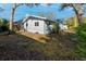 Rear exterior view of a well-maintained single-Gathering home with landscaping at 1100 Webb Dr, Clearwater, FL 33755