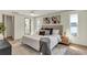 Bedroom with a neutral color scheme, comfortable bed, and artwork, creating a peaceful and stylish retreat at 1510 Lakeside Dr, Dunedin, FL 34698