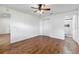 Bright bedroom with ceiling fan, walk-in closet and en-suite bathroom for a luxurious living experience at 4069 102Nd N Pl, Clearwater, FL 33762
