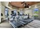 Community fitness center features treadmills and large arched windows at 5823 Bowen Daniel Dr # 1606, Tampa, FL 33616