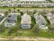 Aerial view of the back of the homes showing pools and screened enclosures at 827 Seminole Sky Dr, Ruskin, FL 33570