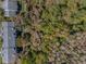 Aerial view of houses, trees, and a walking path; providing a sense of community at 1182 Pine Ridge W Cir # B1, Tarpon Springs, FL 34688