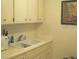 Bright kitchen featuring light countertops and cabinetry with a double sink at 1345 Drew St # 5, Clearwater, FL 33755